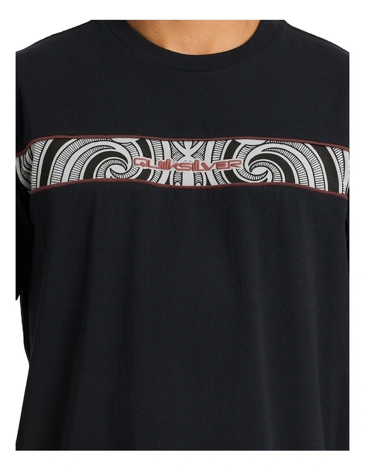 Takarangi Panel T-shirt in Black image 4