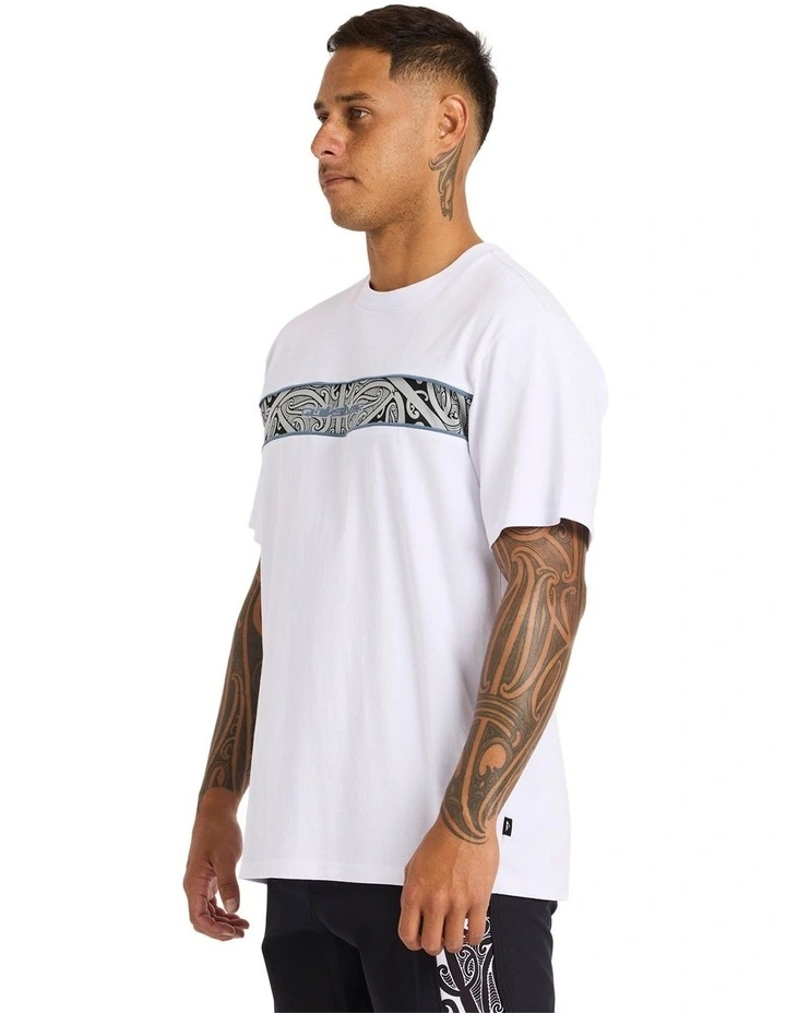 Takarangi Panel T-shirt in White image 3