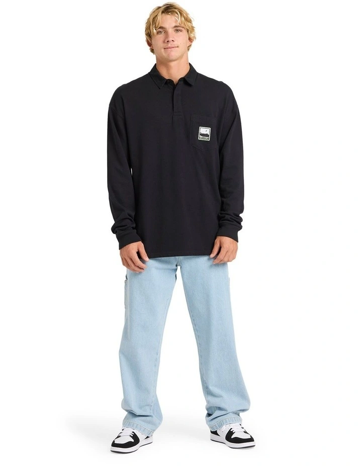 Mercury Rugby Long Sleeve T-shirt in Black image 5