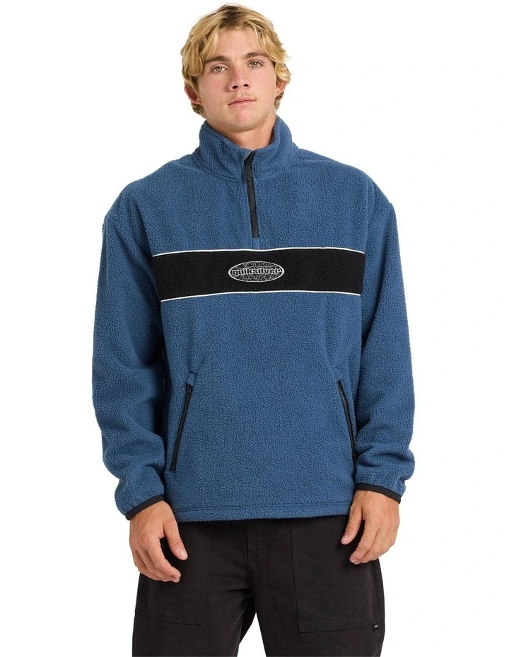 Mercury Panel 1/4 Zip Fleece Jumper in Dark Denim image 1