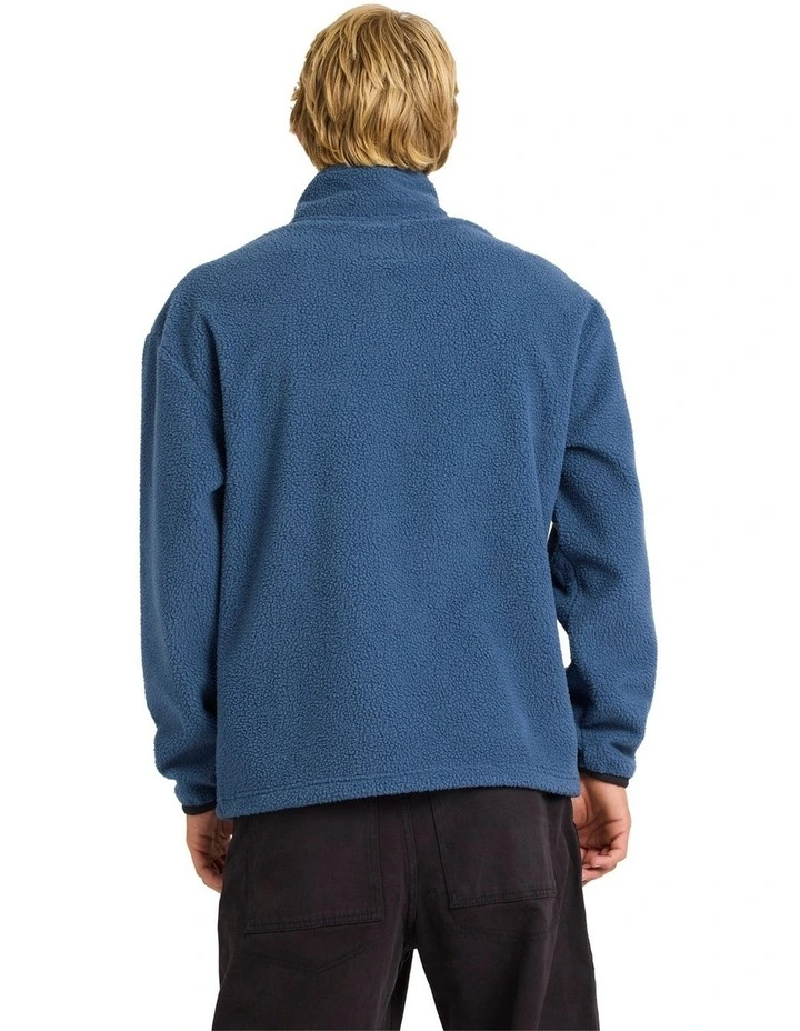 Mercury Panel 1/4 Zip Fleece Jumper in Dark Denim image 2
