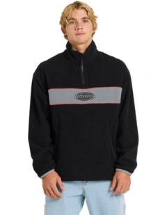Mercury Panel 1/4 Zip Fleece Jumper in Black