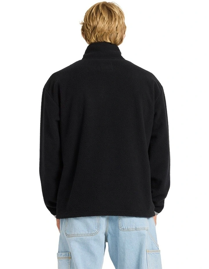 Mercury Panel 1/4 Zip Fleece Jumper in Black image 2