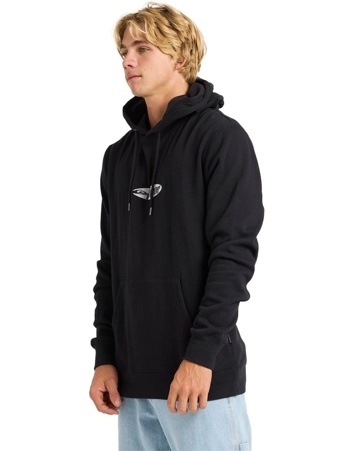 Channel Fix Pullover Hoodie in Black image 3