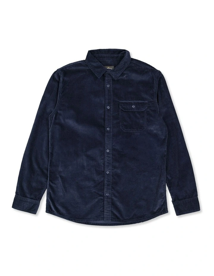 Aireys Corduroy Long Sleeve Shirt in Dark Navy image 1