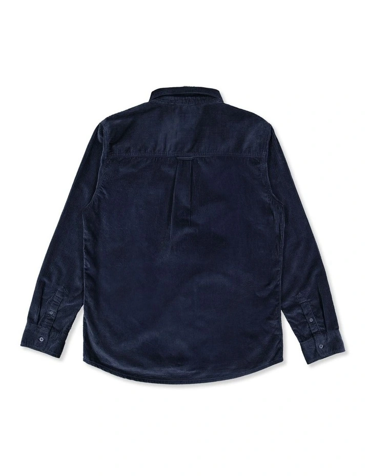 Aireys Corduroy Long Sleeve Shirt in Dark Navy image 2