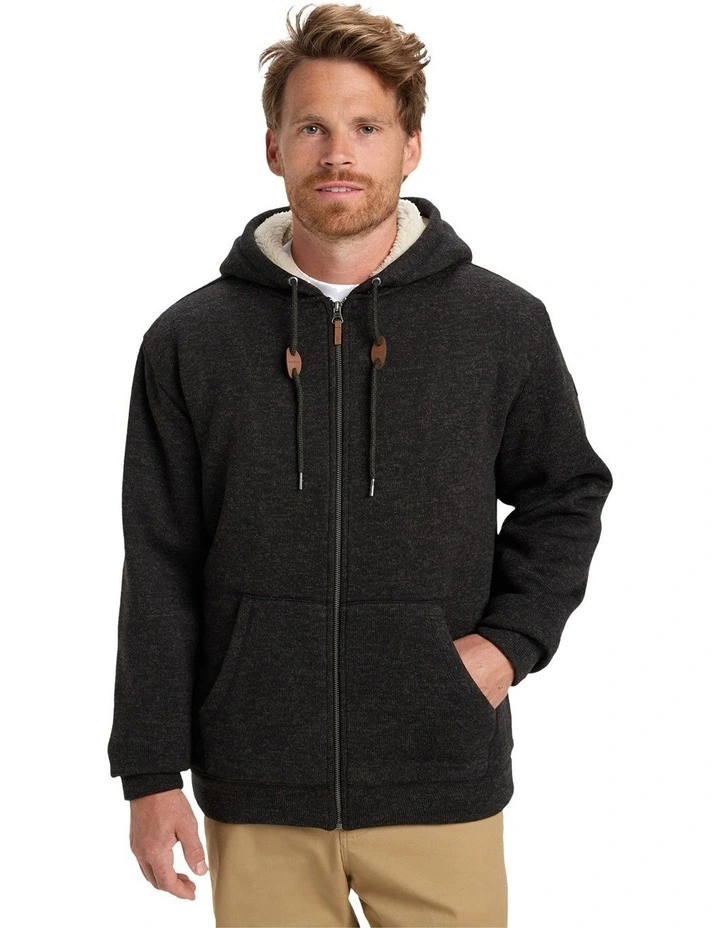 Keller Sherpa Zip Up Hoodie Black Heather image 1