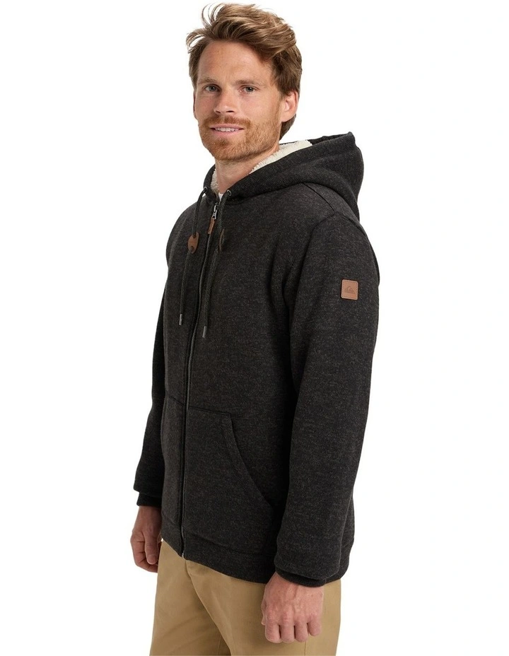 Keller Sherpa Zip Up Hoodie Black Heather image 3