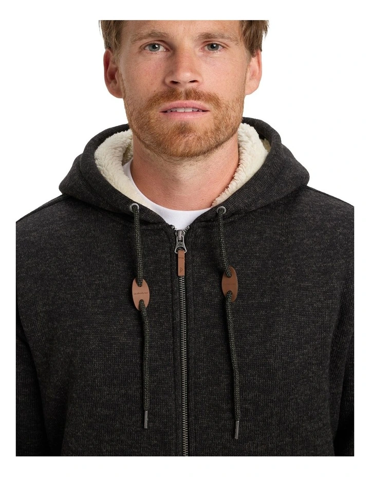 Keller Sherpa Zip Up Hoodie Black Heather image 4