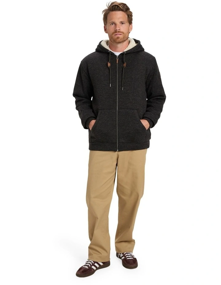 Keller Sherpa Zip Up Hoodie Black Heather image 5