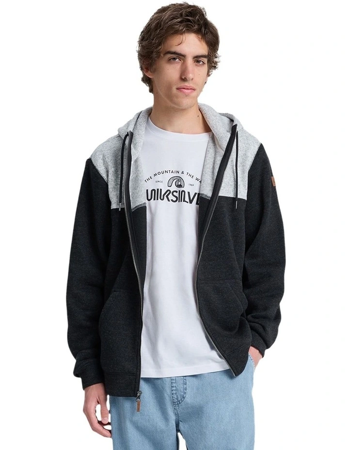 Keller Block Zip Up Hoodie in Black Heather image 1