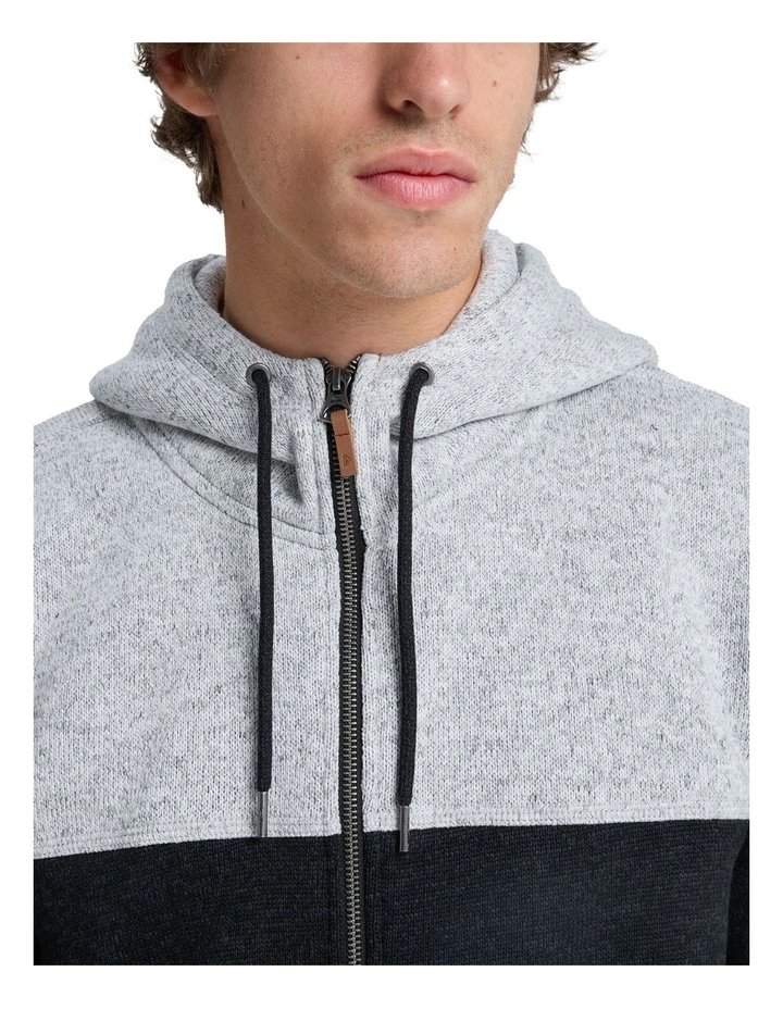 Keller Block Zip Up Hoodie in Black Heather image 4