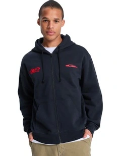 Mercury Trident Zip Up Hoodie in Black