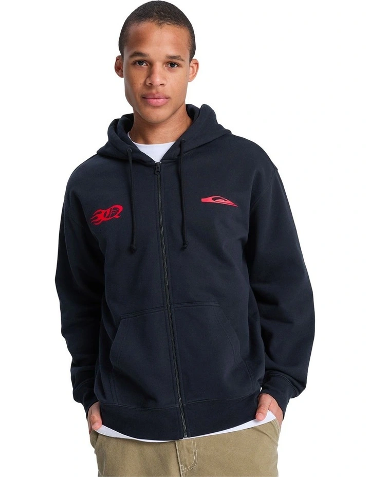 Mercury Trident Zip Up Hoodie in Black image 1