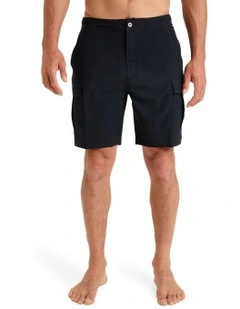 Half Jam Cargo Hybrid Shorts in Black