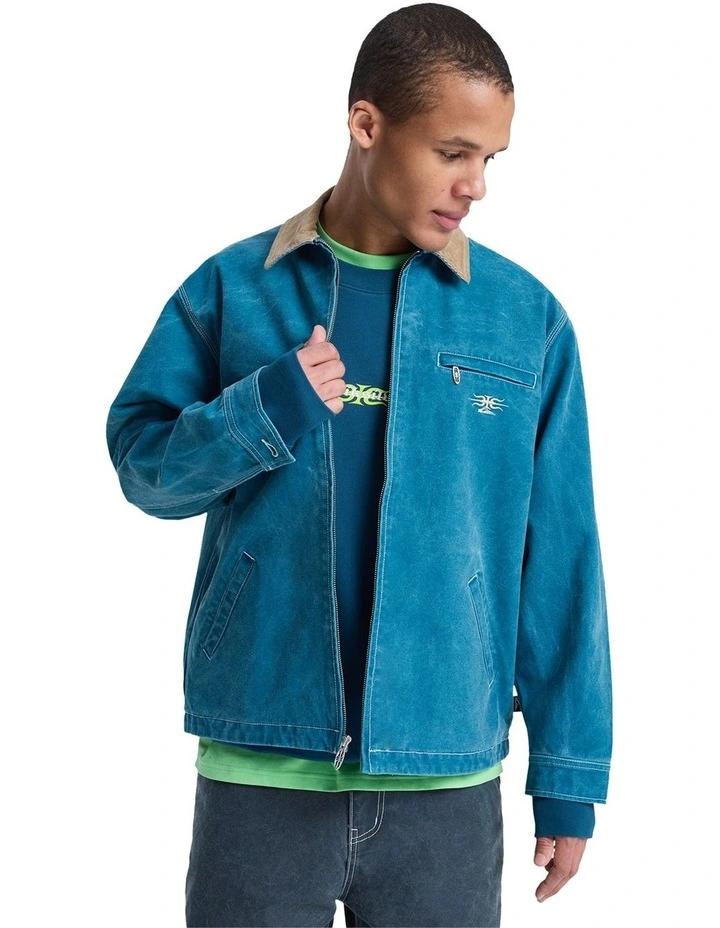 Sharper Pad Unlined Workwear Jacket in Dark Denim image 1