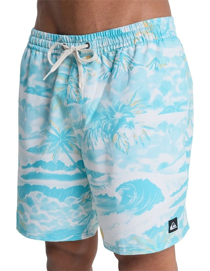 Stretch Printed Volley 17 Swim Shorts Aqua Sundown image 4