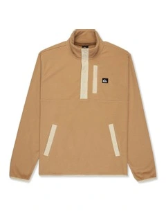 No Destination Half Zip Fleeece Jumper Khaki