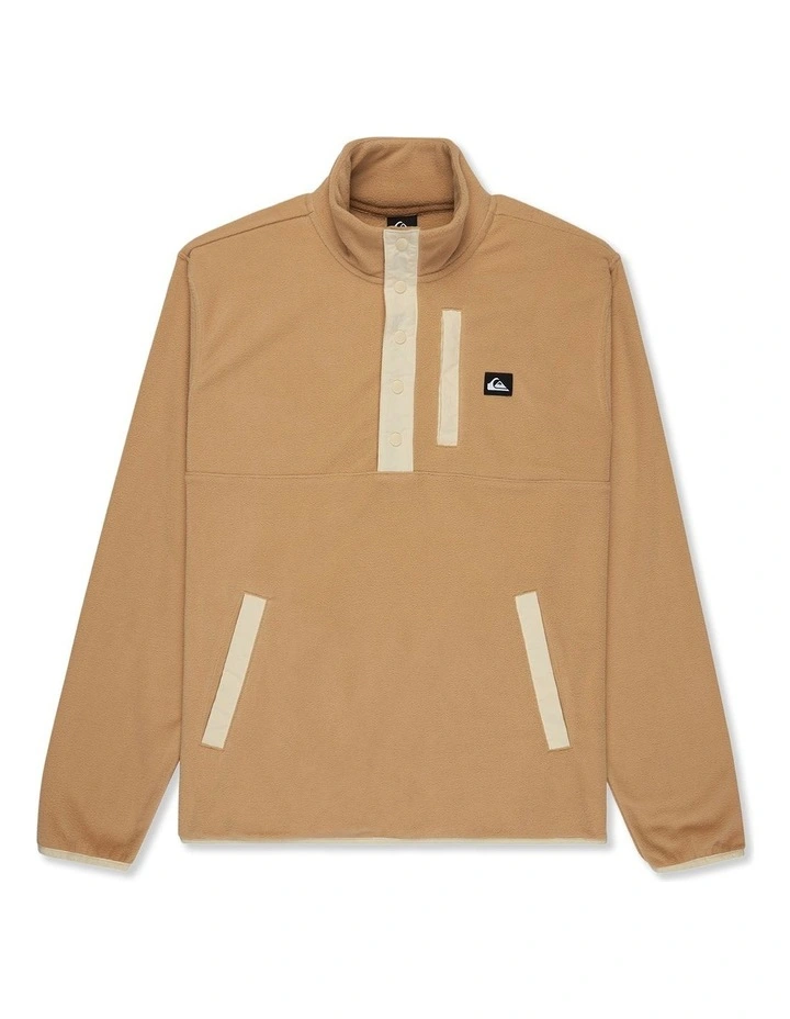 No Destination Half Zip Fleeece Jumper Khaki image 1
