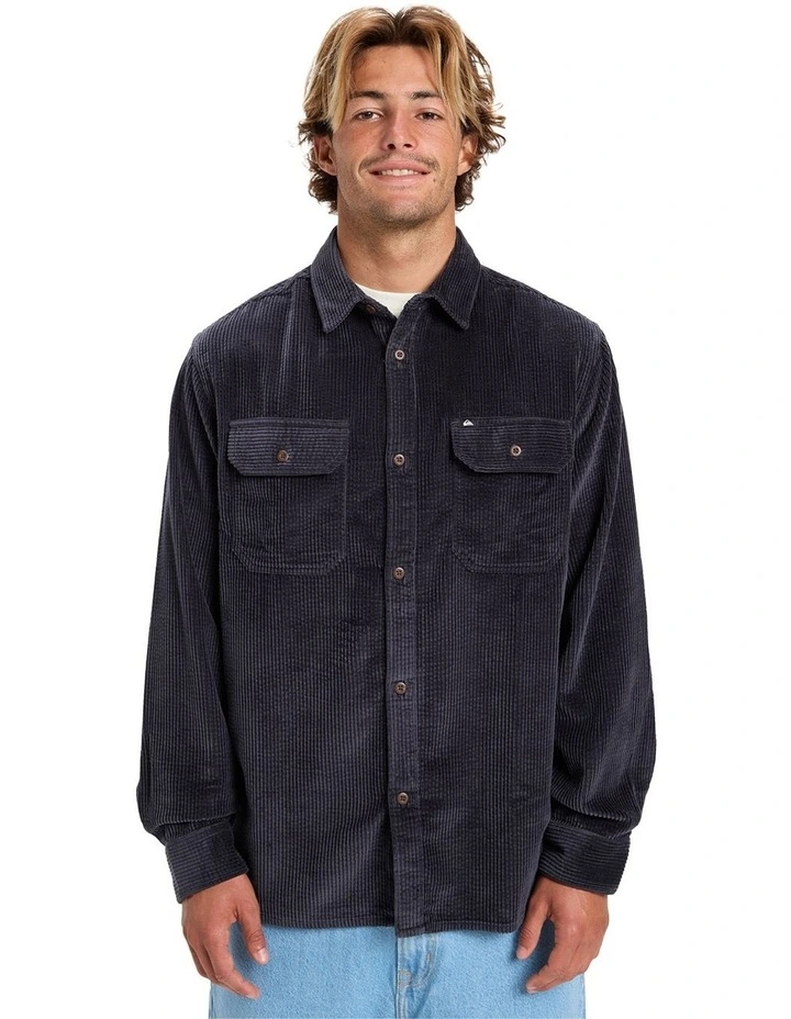 Venturo Cord Long Sleeve Shirt in India Ink image 1