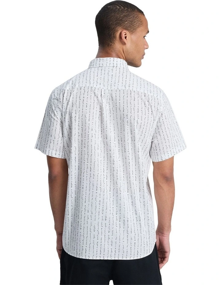 Apero Classic Short Sleeve Shirt in Bone White image 2