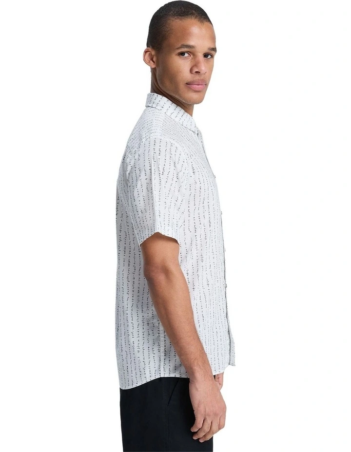 Apero Classic Short Sleeve Shirt in Bone White image 3