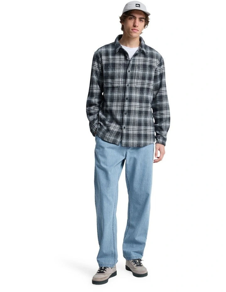 DNA Flannel Shirt in Black Check image 5