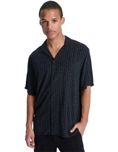 Safe Paradise Short Sleeve Shirt in Black Vertical