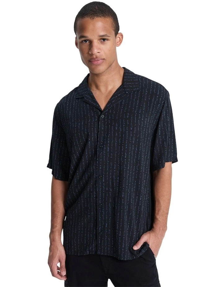 Safe Paradise Short Sleeve Shirt in Black Vertical image 1