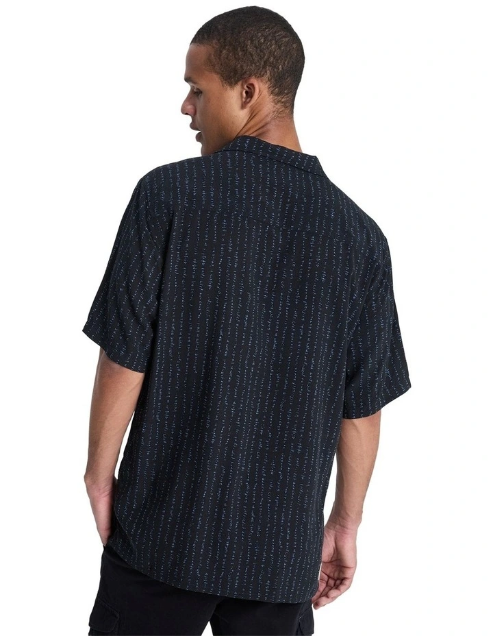 Safe Paradise Short Sleeve Shirt in Black Vertical image 2