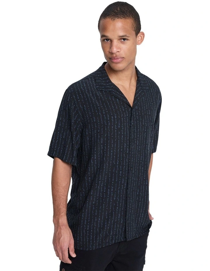 Safe Paradise Short Sleeve Shirt in Black Vertical image 3