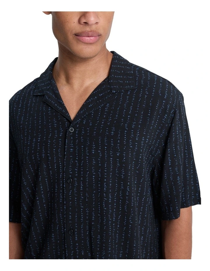 Safe Paradise Short Sleeve Shirt in Black Vertical image 4