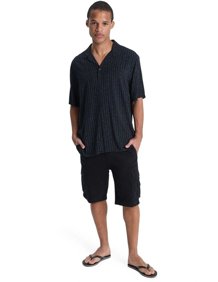 Safe Paradise Short Sleeve Shirt in Black Vertical image 5