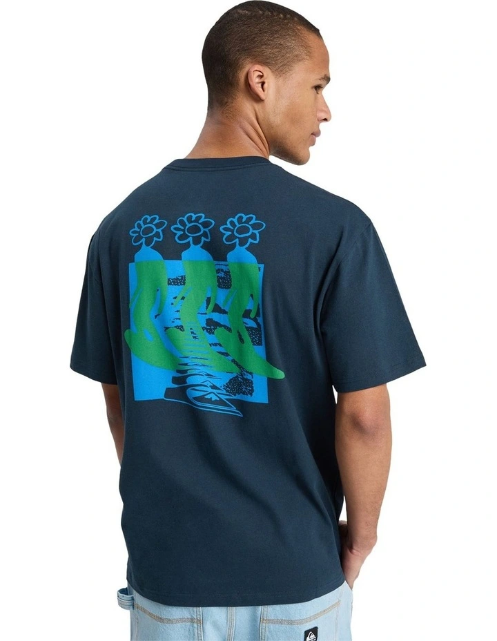 Sunflowers Surfing T-shirt in Dark Navy image 2