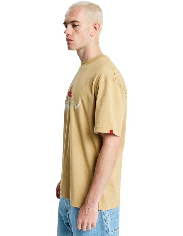 Young Gun Drifter T-shirt in Khaki image 2