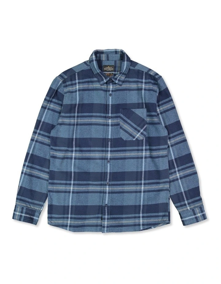 Scribe Plaid Long Sleeve Shirt in Airforce Blue image 1