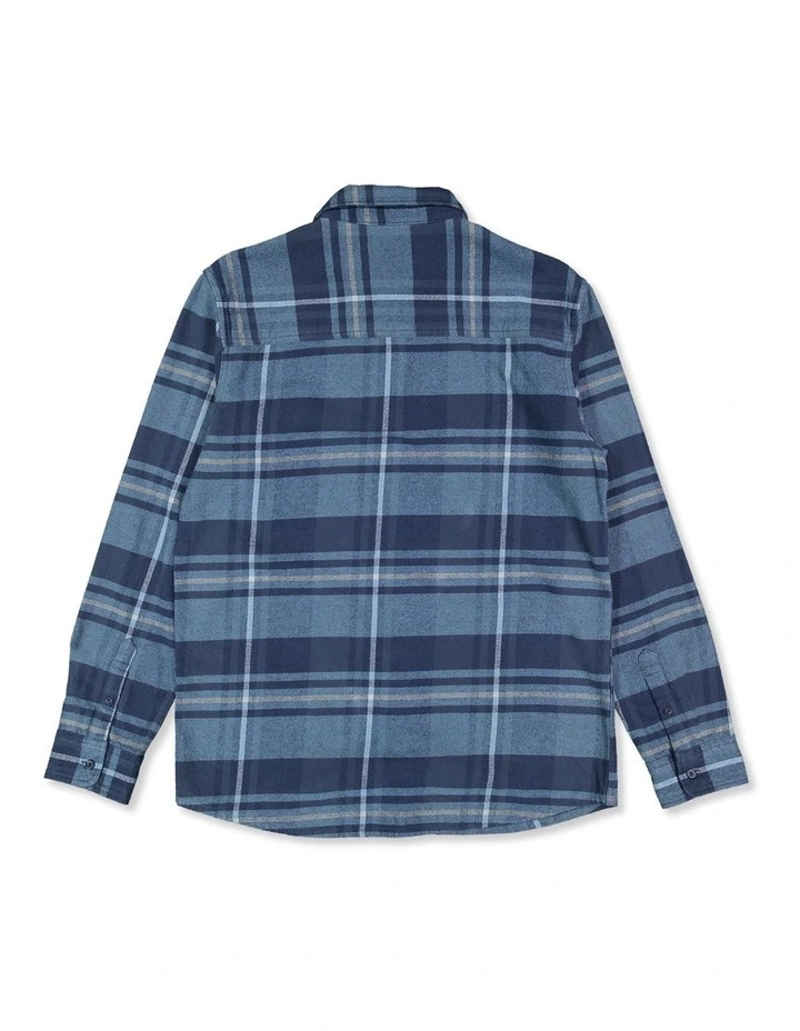 Scribe Plaid Long Sleeve Shirt in Airforce Blue image 2