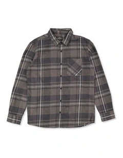 Scribe Plaid Long Sleeve Shirt in Black