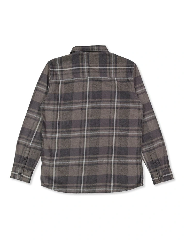 Scribe Plaid Long Sleeve Shirt in Black image 2