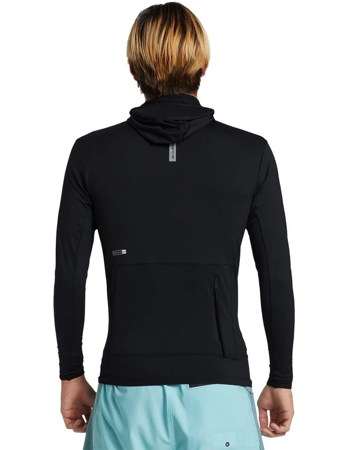 Highline Hooded Long Sleeve Rash Vest in Black image 2