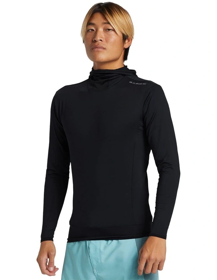 Highline Hooded Long Sleeve Rash Vest in Black image 3
