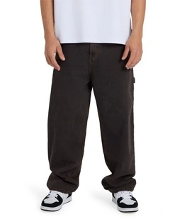 YG Baggy Denim Pants Black Black Tint Brown