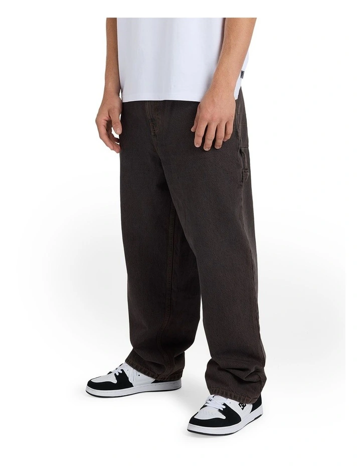 YG Baggy Denim Pants Black Black Tint Brown image 3