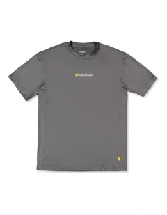Sea Grass UV Short Sleeve Rashguard In Iron Gate