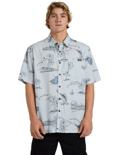 Ocean Short Sleeve Shirt In Grey Violet