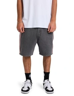 System Denim Shorts In Dark Smoke