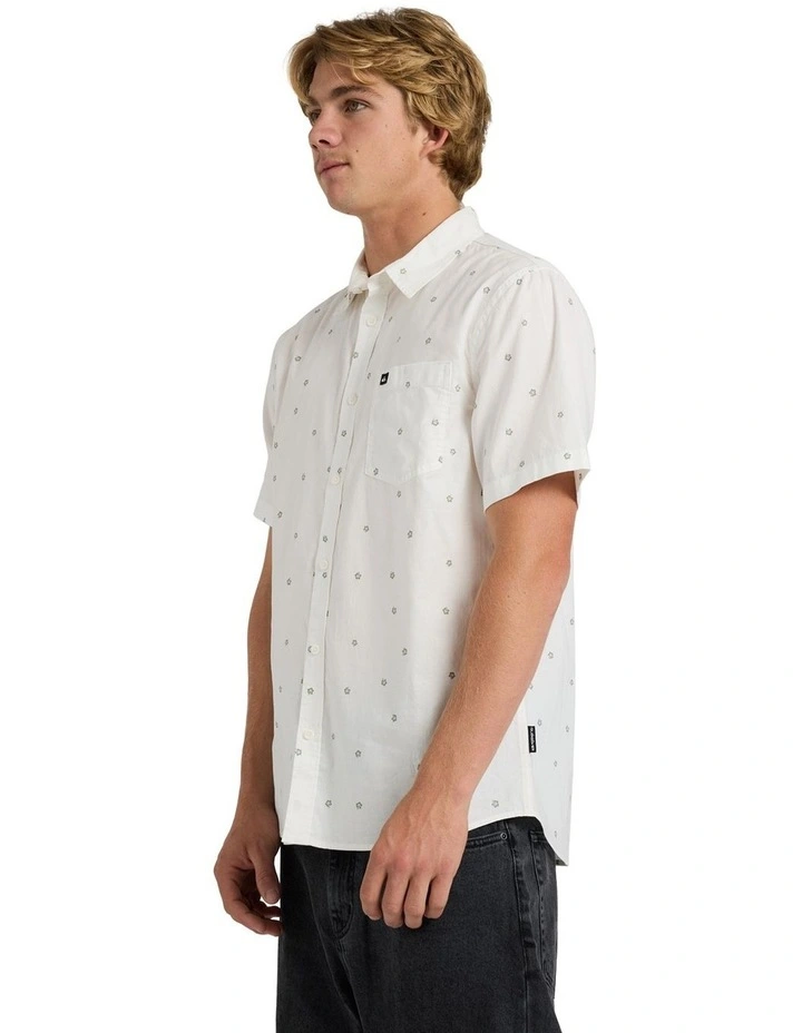 Apero Classic Short Sleeve Shirt Snow White Ditsy Hibiscus image 3