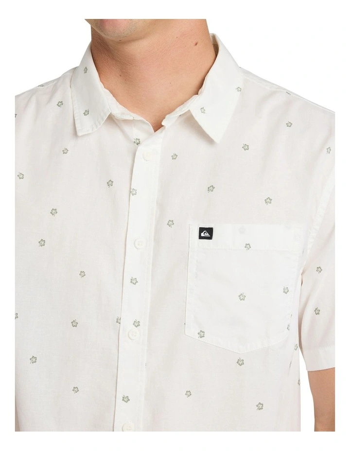Apero Classic Short Sleeve Shirt Snow White Ditsy Hibiscus image 4