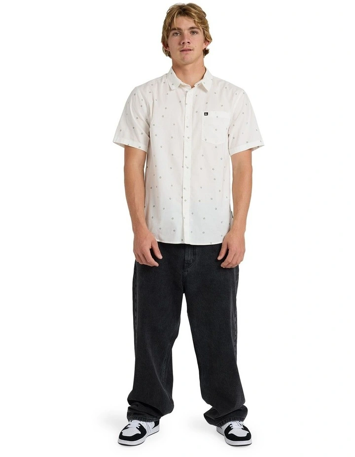 Apero Classic Short Sleeve Shirt Snow White Ditsy Hibiscus image 5