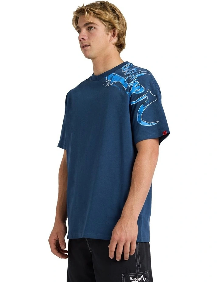 YG Scrawled Oversized T-Shirt Dark Denim image 3